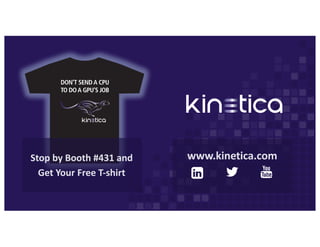 Stop	by	Booth	#431	and	
Get	Your	Free	T-shirt
www.kinetica.com
 