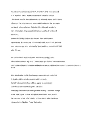 How to activate windows 8 | PDF | Computing | Technology & Computing