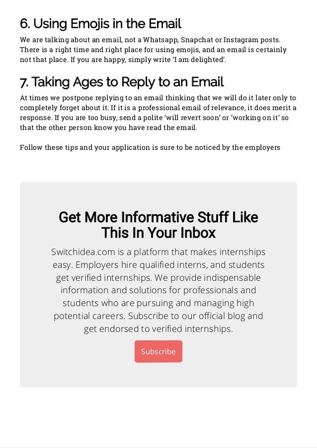 how to actually avoid 99 of email mistakes while applying applying for internship