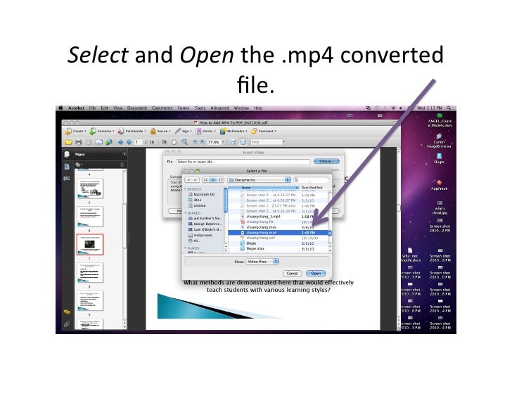 How to add a mp4 to pdf 2