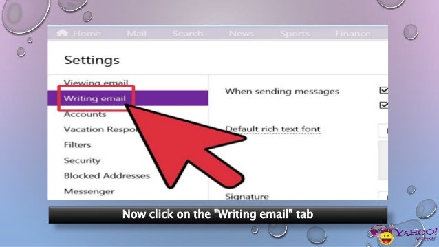 how to add a signature block to yahoo mail