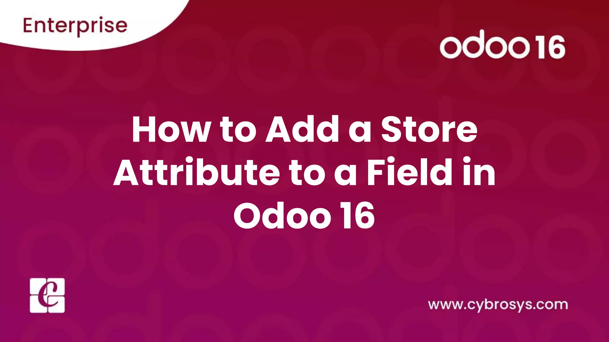 How to Add a Store
Attribute to a Field in
Odoo 16
 