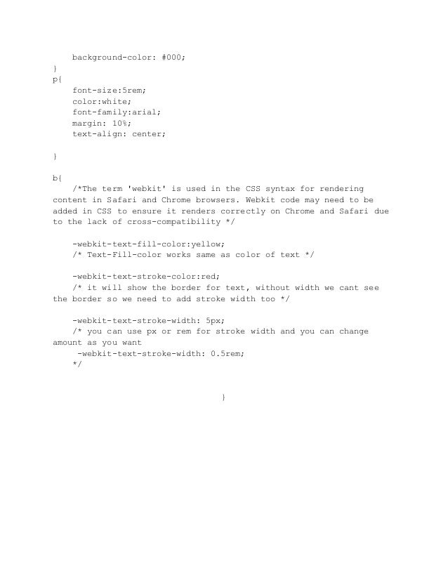 How to add a stroke to text in css pdf free download