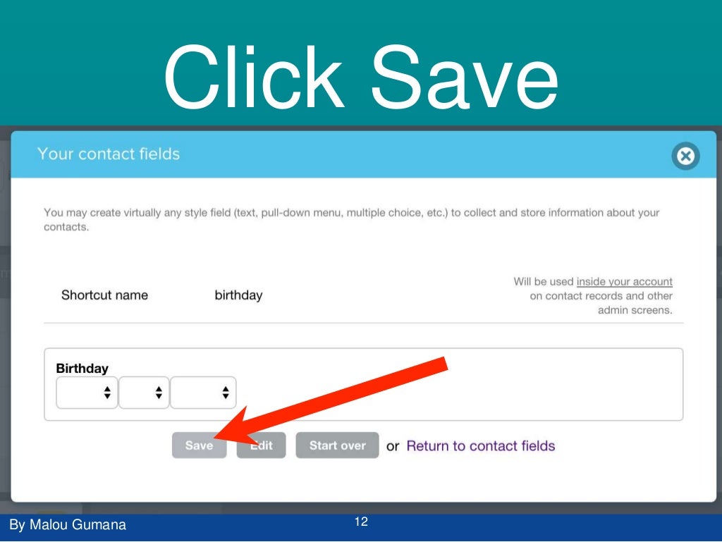 How To Add Birthday Field In Contact Details using MYEMMA 