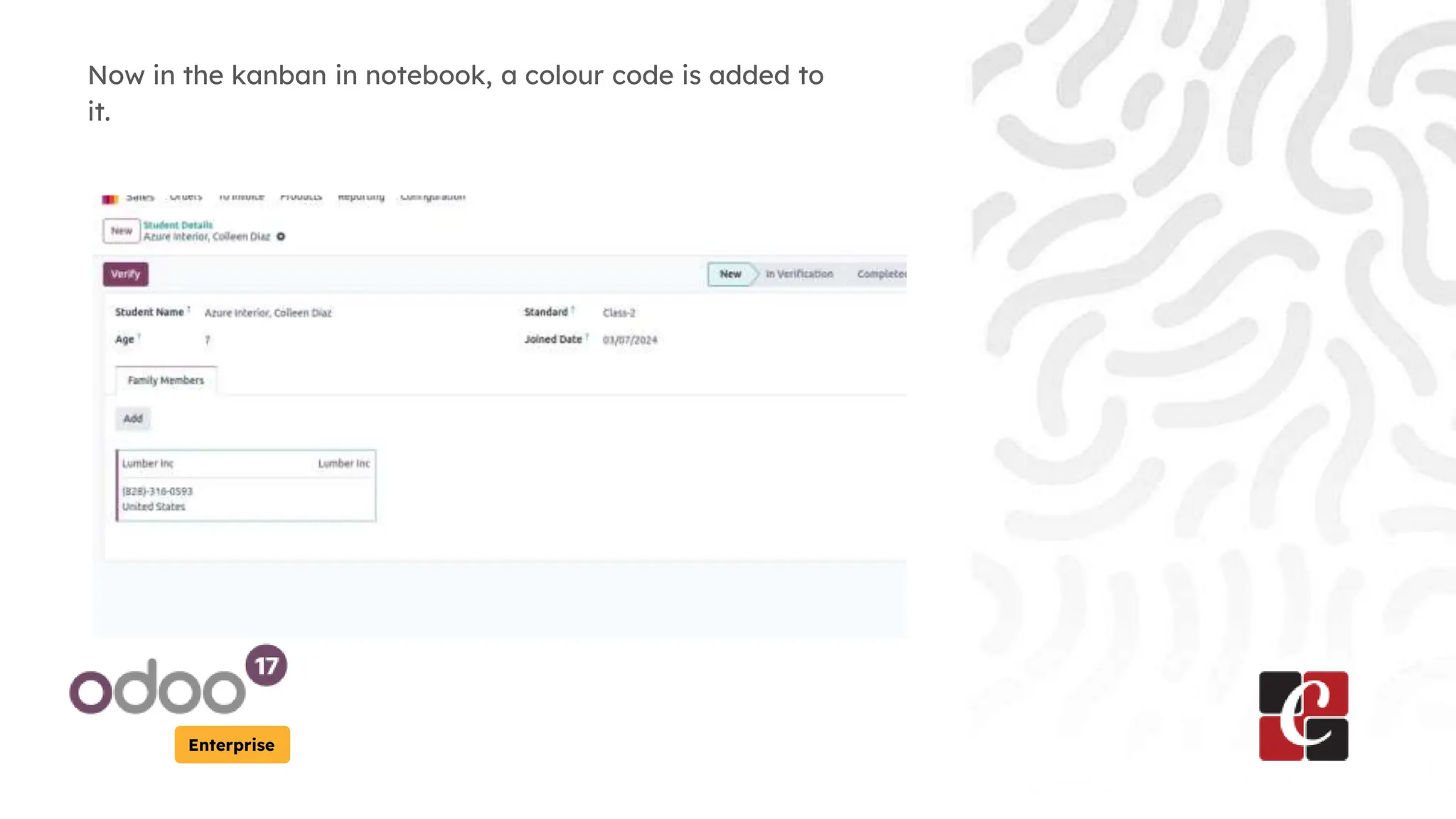 Enterprise
Now in the kanban in notebook, a colour code is added to
it.
 