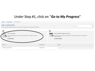 Under Step #1, click on “Go to My Progress”
 
