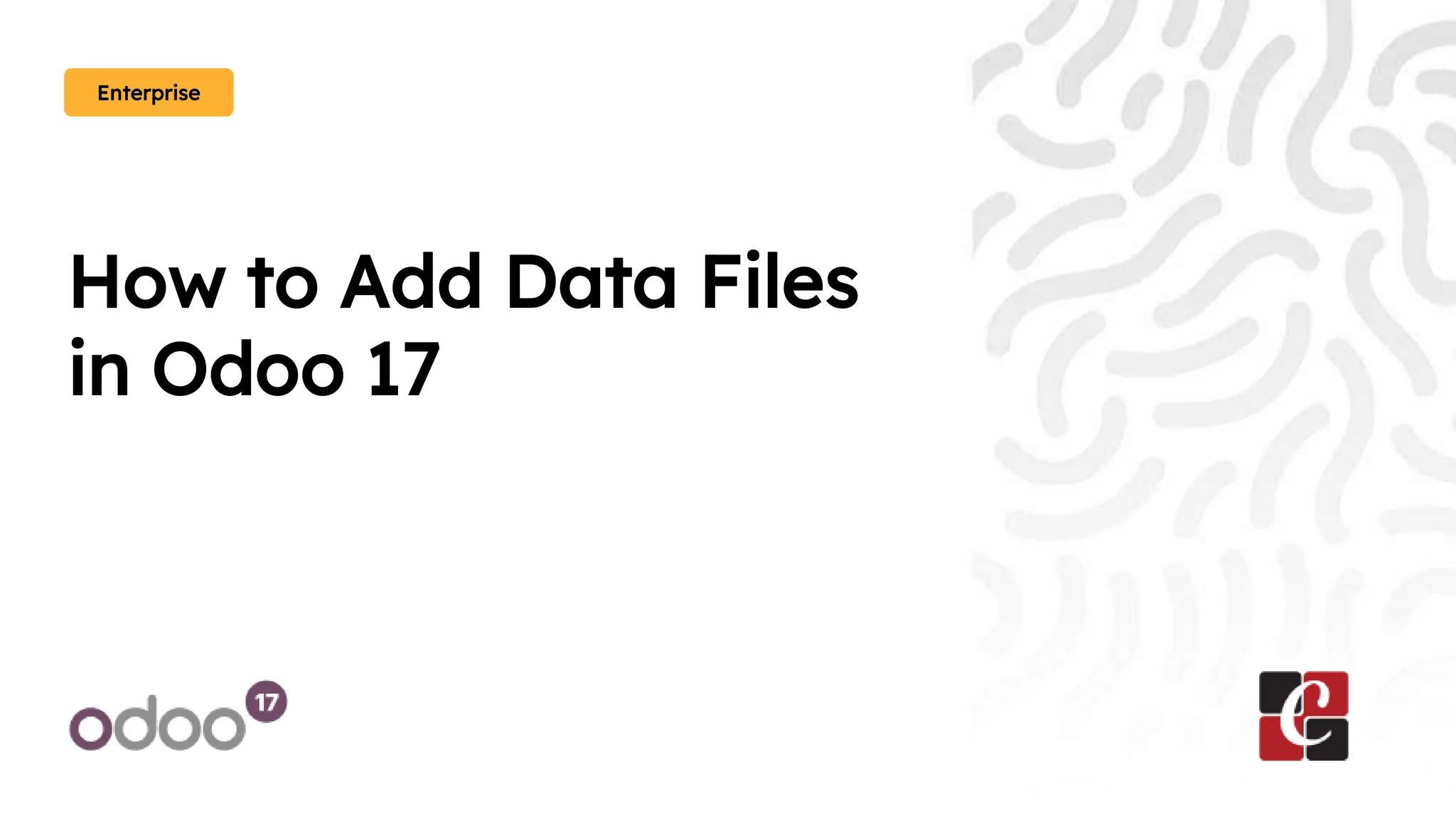 How to Add Data Files
in Odoo 17
Enterprise
 