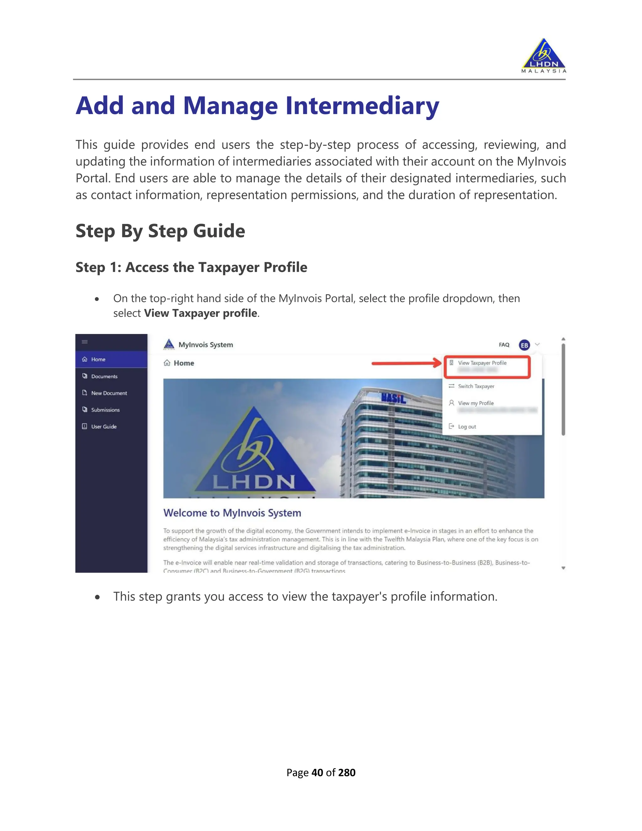 Access UBS LHDN - How to add intermediary | PDF