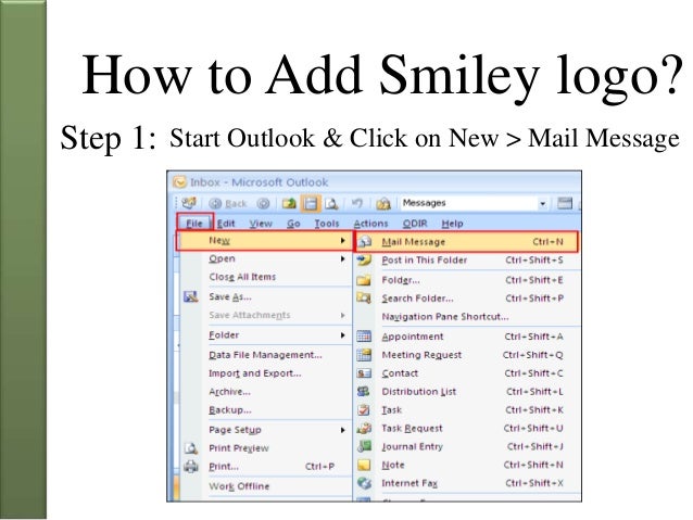 How to add new colorful smiley and logos in Outlook