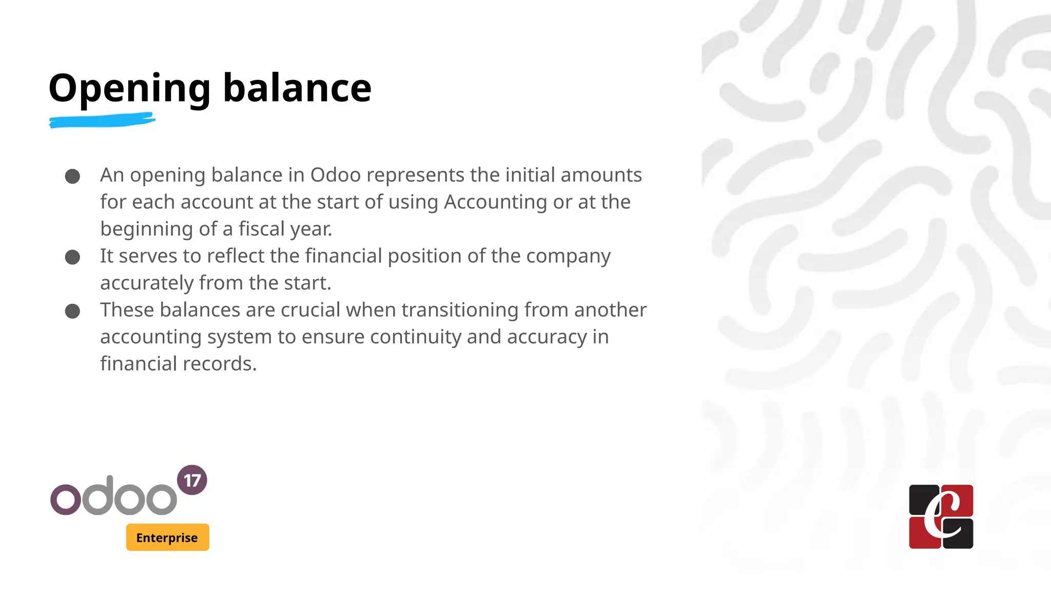 How to Add opening Balance in Odoo Accounting | PPTX