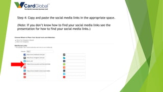 How to add social media links in the v card builder | PDF