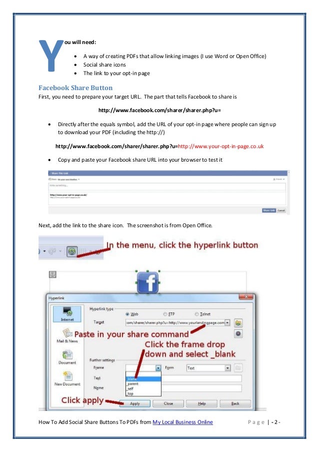 How To Add Social Share Buttons To Pdf Documents