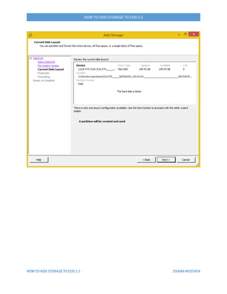 HOW TO ADD STORAGE TO ESXI 5.5
 