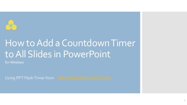 embed countdown timer in all slides in powerpoint