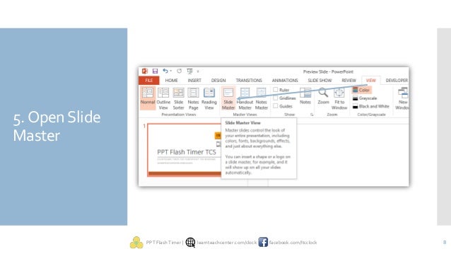embed countdown timer in all slides in powerpoint