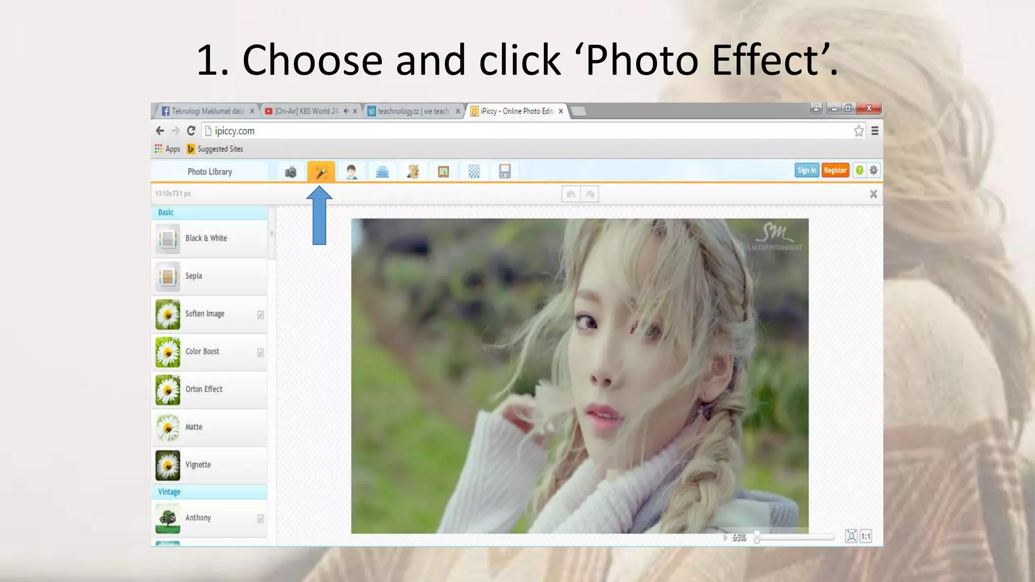1. Choose and click ‘Photo Effect’.
