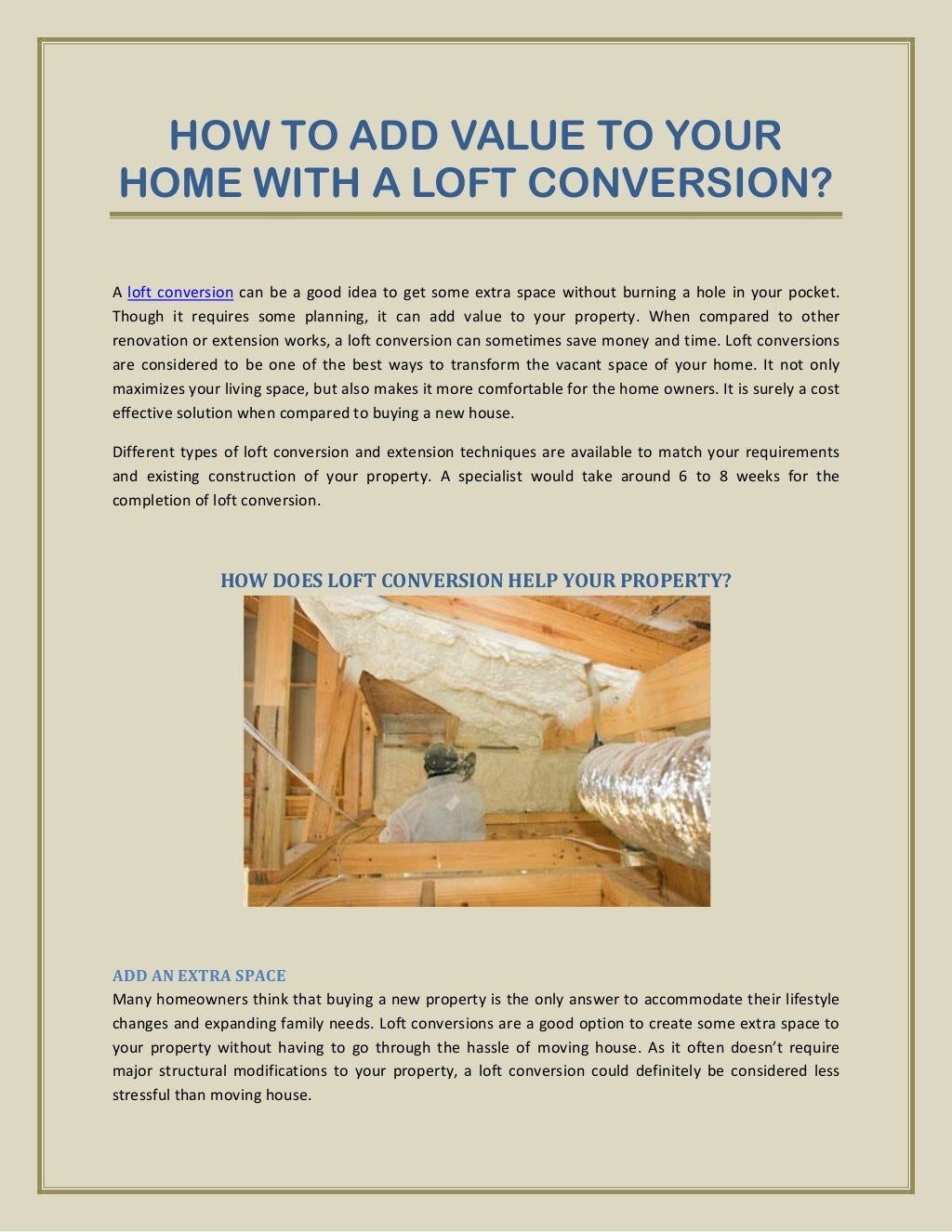 Different Types Of Loft Conversion TM Lofts