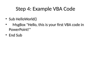 How_to_Add_VBA_Code in Power Point Files | PPTX
