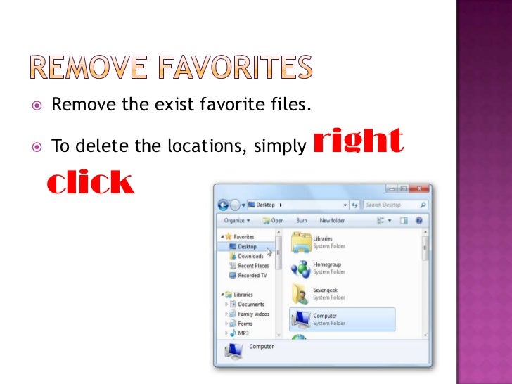 How to add your own folders to favorites