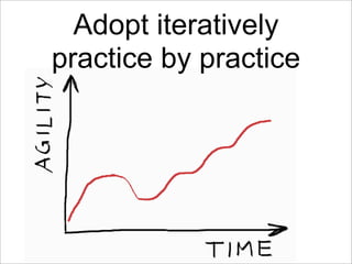 Adopt iteratively
practice by practice
 
