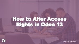 www.cybrosys.com
How to Alter Access
Rights in Odoo 13
 