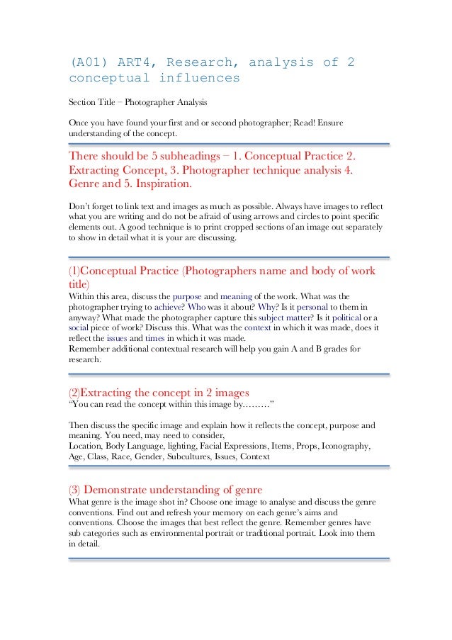 How to analyse a photographers work