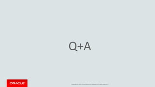 Copyright © 2016, Oracle and/or its affiliates. All rights reserved. |
Q+A
 