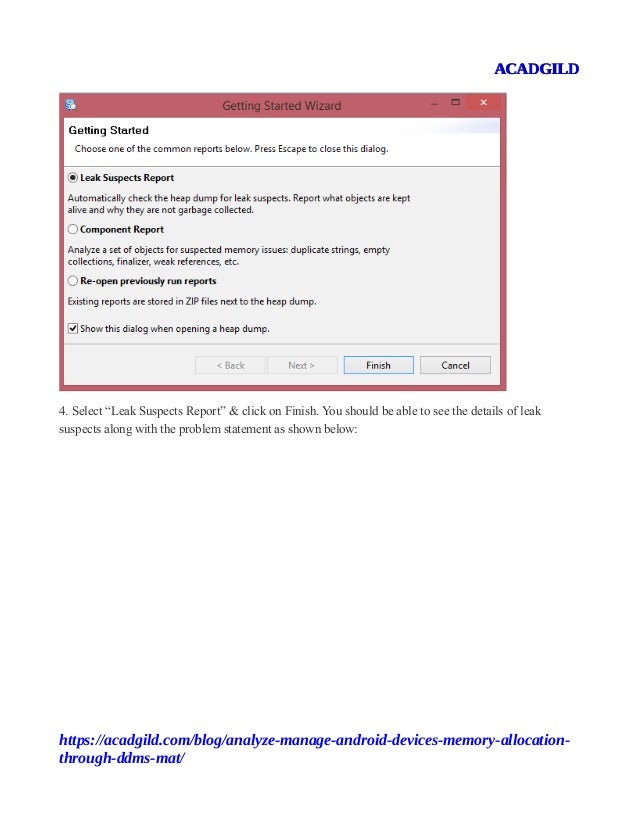 Acadgild Android Lesson How To Analyze Amp Manage Memory On Andro