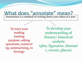 How to annotate non fiction text PPTX