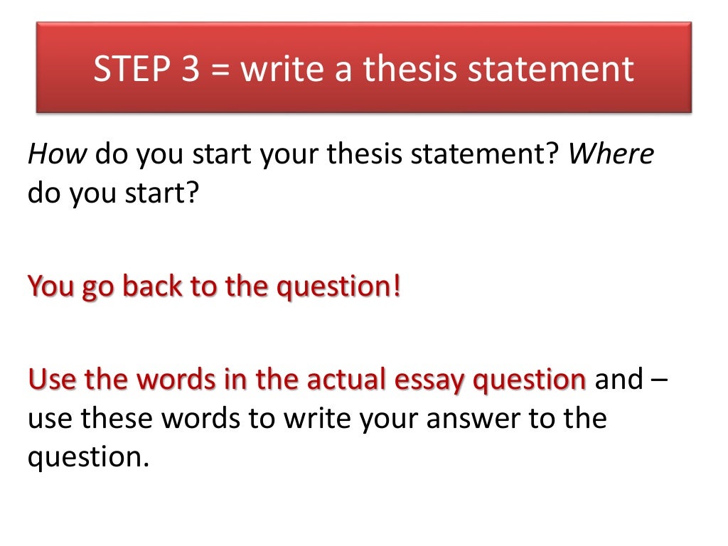 How to answer an essay question Class activity