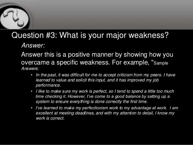 interview weakness examples