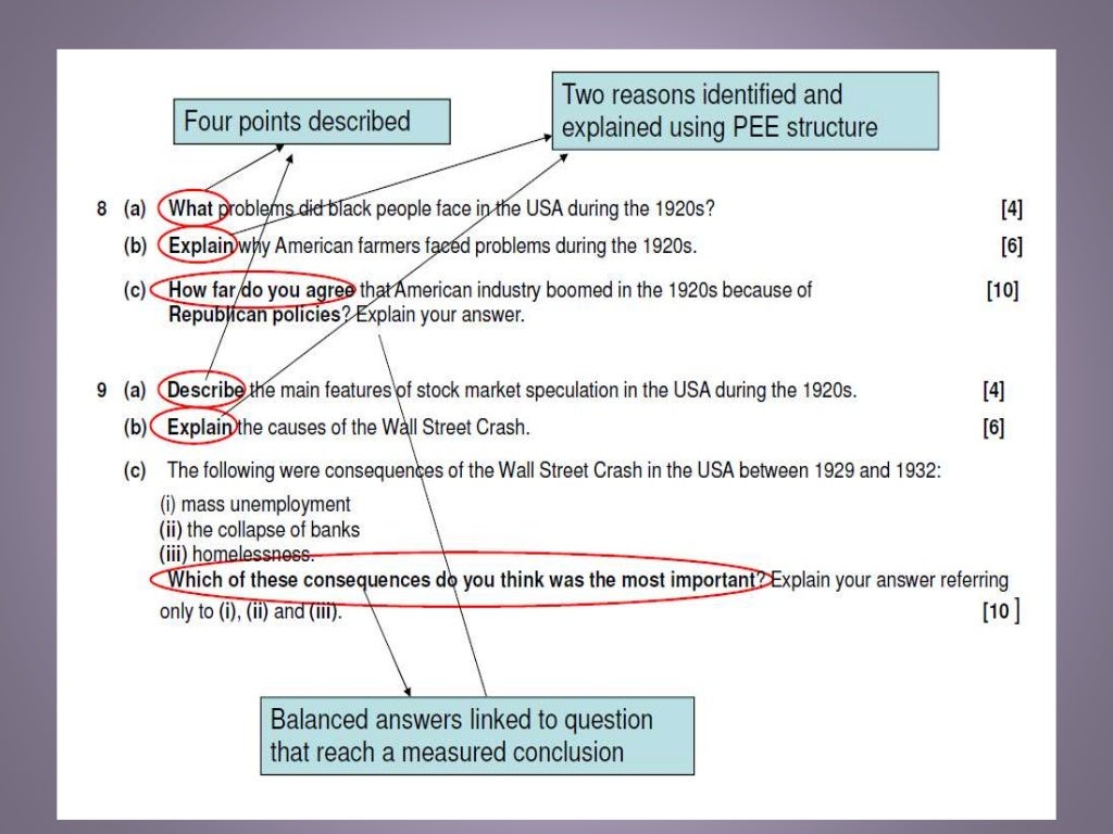 ocr coursework history questions