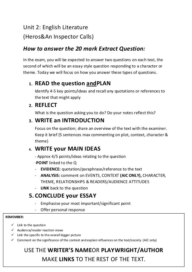 how to write a essay with a question