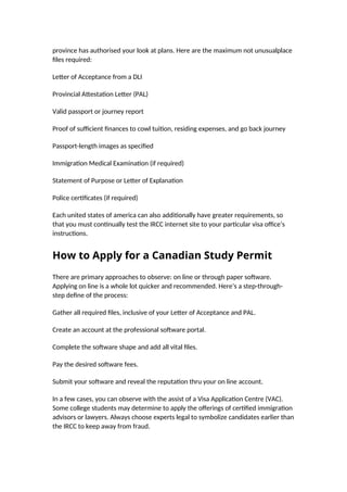 Comprehensive Guide to Applying for a Canadian Study Permit Easily | DOCX