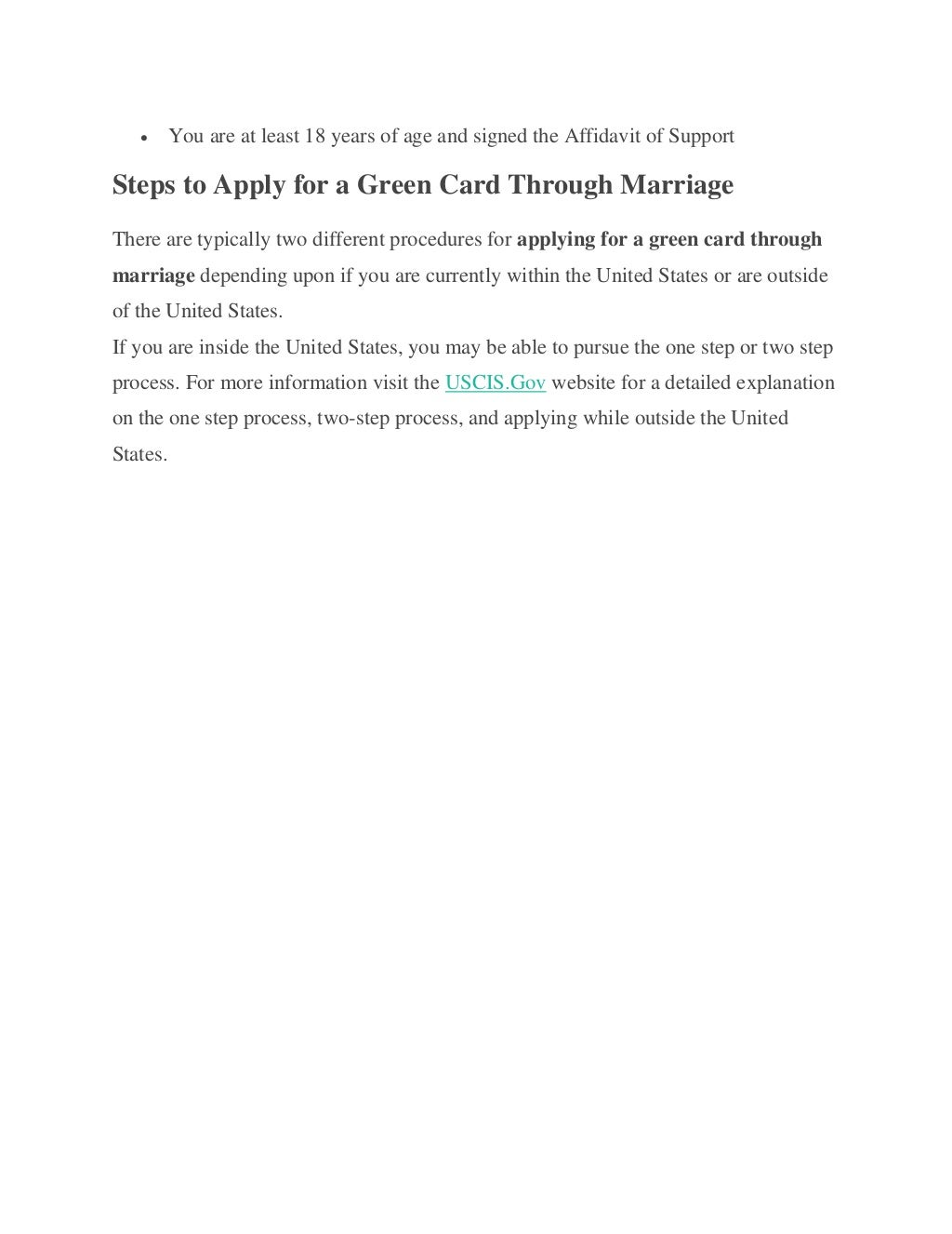 how to apply for a green card through marriage