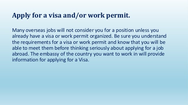 How to apply for a job abroad How to apply for a job abroad