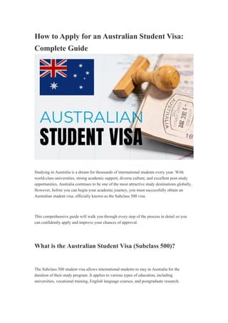 How to Apply for an Australian Student Visa: Complete Guide | DOCX