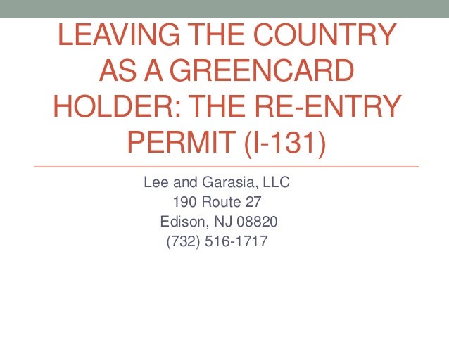 How To Apply For A Re Entry Permit