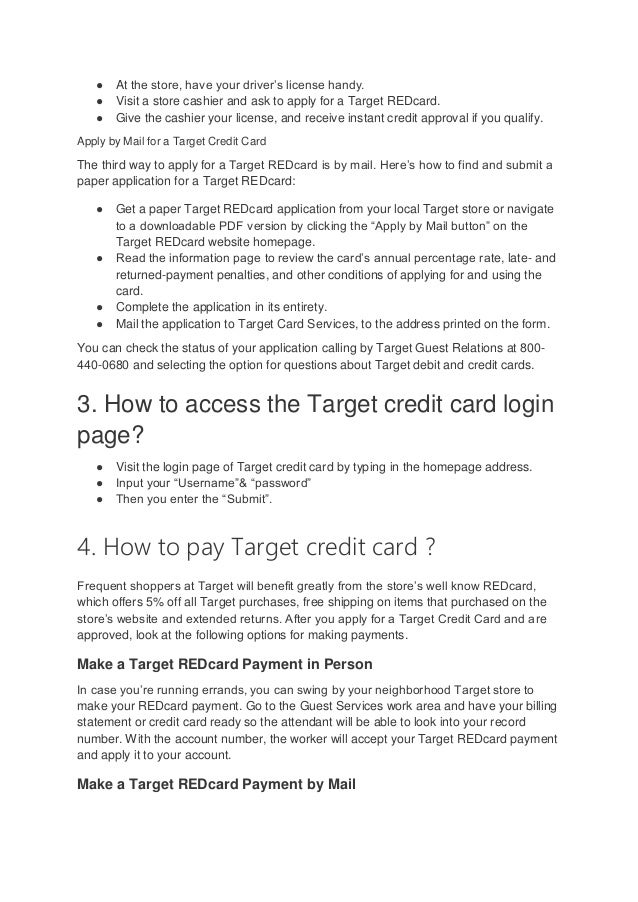 How to apply for a target credit card