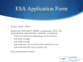 How to Apply for the ESA Young Graduate Trainee Program | PPT