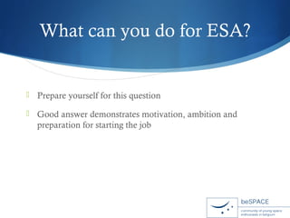 How to Apply for the ESA Young Graduate Trainee Program | PPT