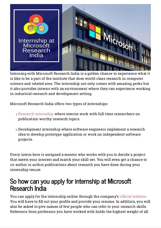 how to apply for internship at microsoft research india microsoft internships apply