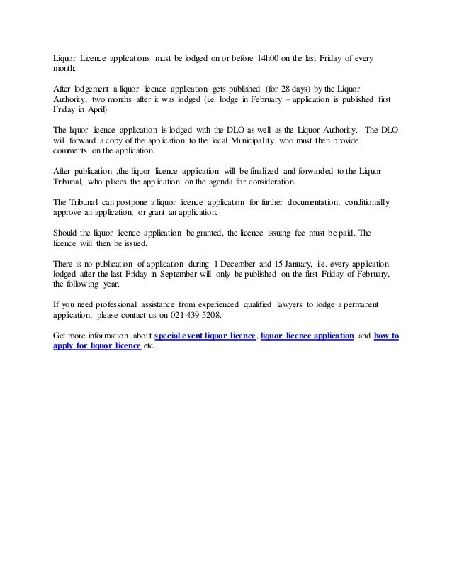 How to apply for liquor licence how to obtain a liquor licence l…