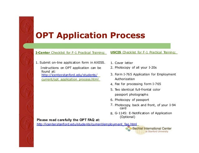 opt cover letter