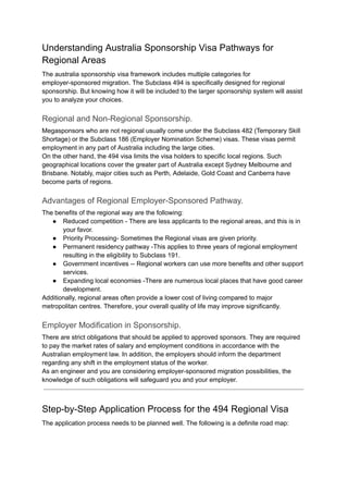 Complete Guide to Applying for Australia's Subclass 494 Regional Visa ...