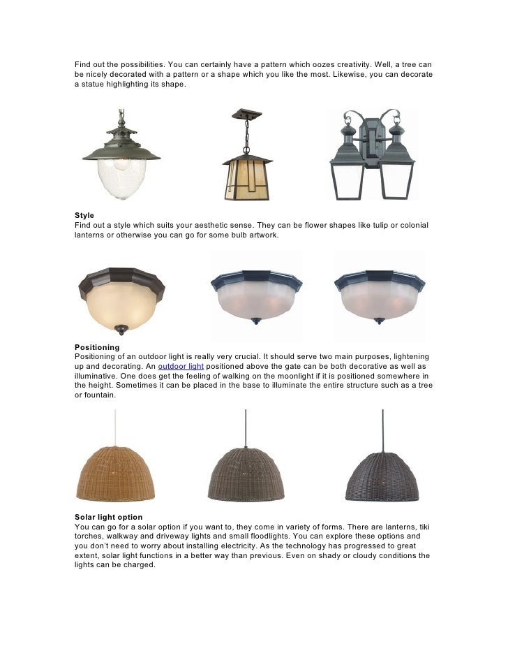 How to arrange outdoor lighting