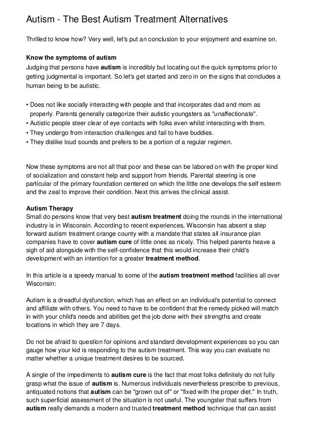 Getting Grasp On Autism >> Autism The Best Autism Treatment Alternatives Getting Grasp On Autism >> Autism The Best Autism Treatment Alternatives