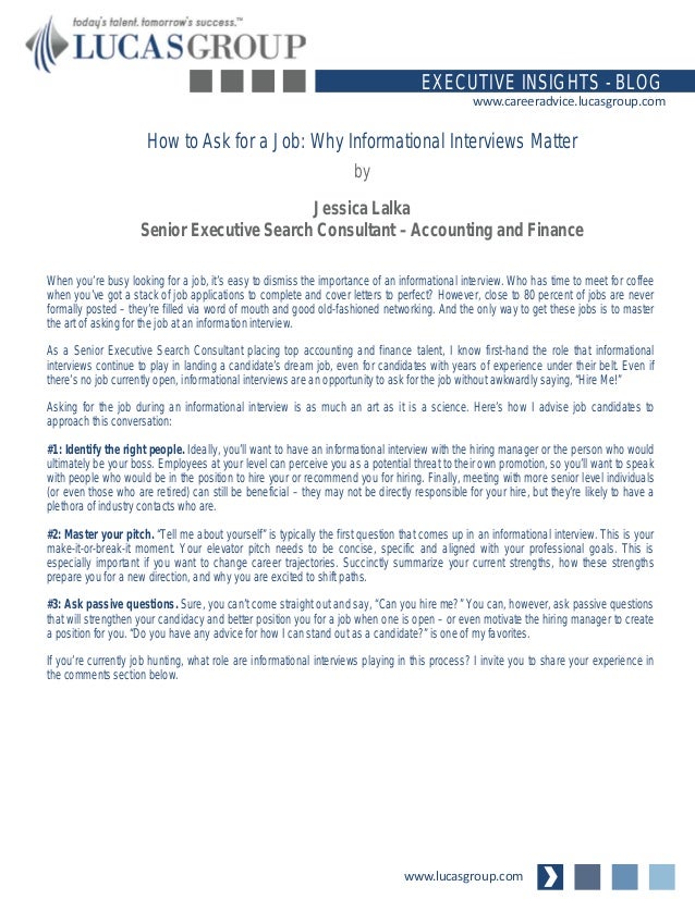 questions for informational interview