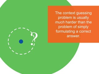 The teacher tends to 
think inside this small, 
finite space because 
he has studied the 
literature. 
 