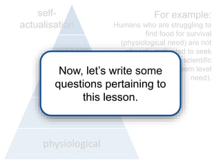 In order to inspire longer 
discussions with more lasting 
impact, we must ask broader 
questions. 
Too broad 
15 minutes 
10 minutes 
5 minutes 
1 minute 
 